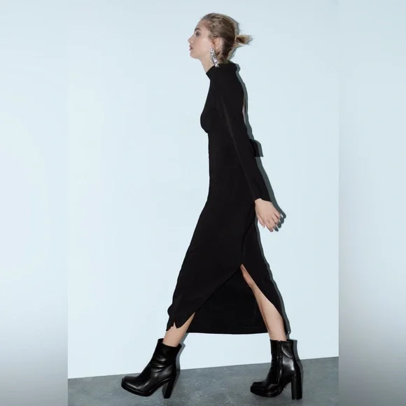 Zara Platform Specification Leather High Heel Ankle Boots Size 41 US 10 - Picture 4 of 13